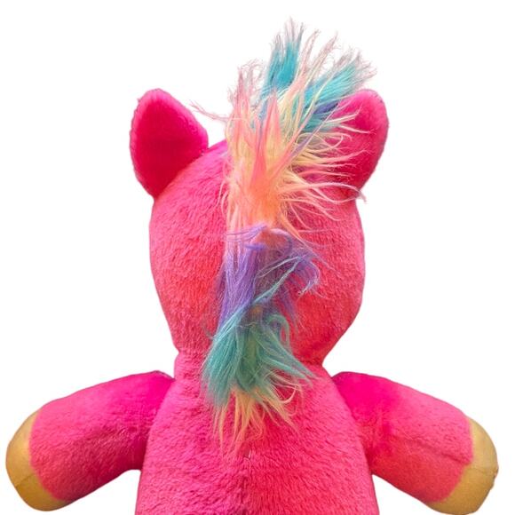 BUILD A BEAR Candy Hearts Pink Valentine Unicorn 19" Stuffed Plush Rainbow hair - Picture 5 of 11